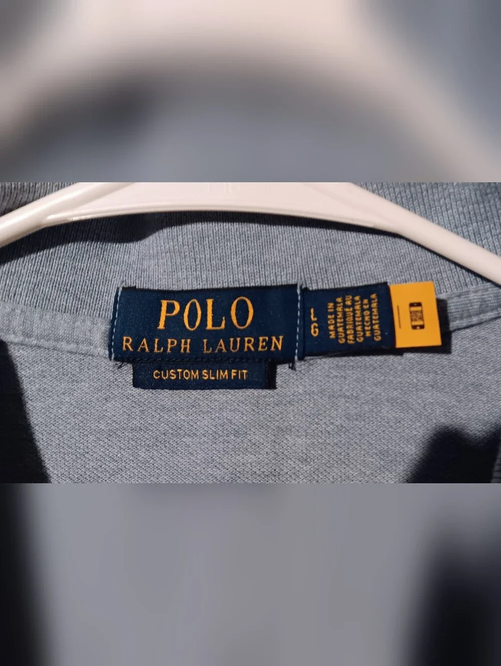 Polo by Ralph Lauren Men's  Blue Polo Custo. Slim Fit Shirt- Large